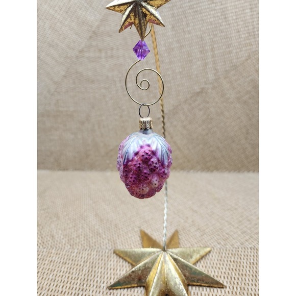 Vintage‎ Christopher Radko Pink Purple Berry Frosted Fruit Blown Glass Ornament - Picture 5 of 6